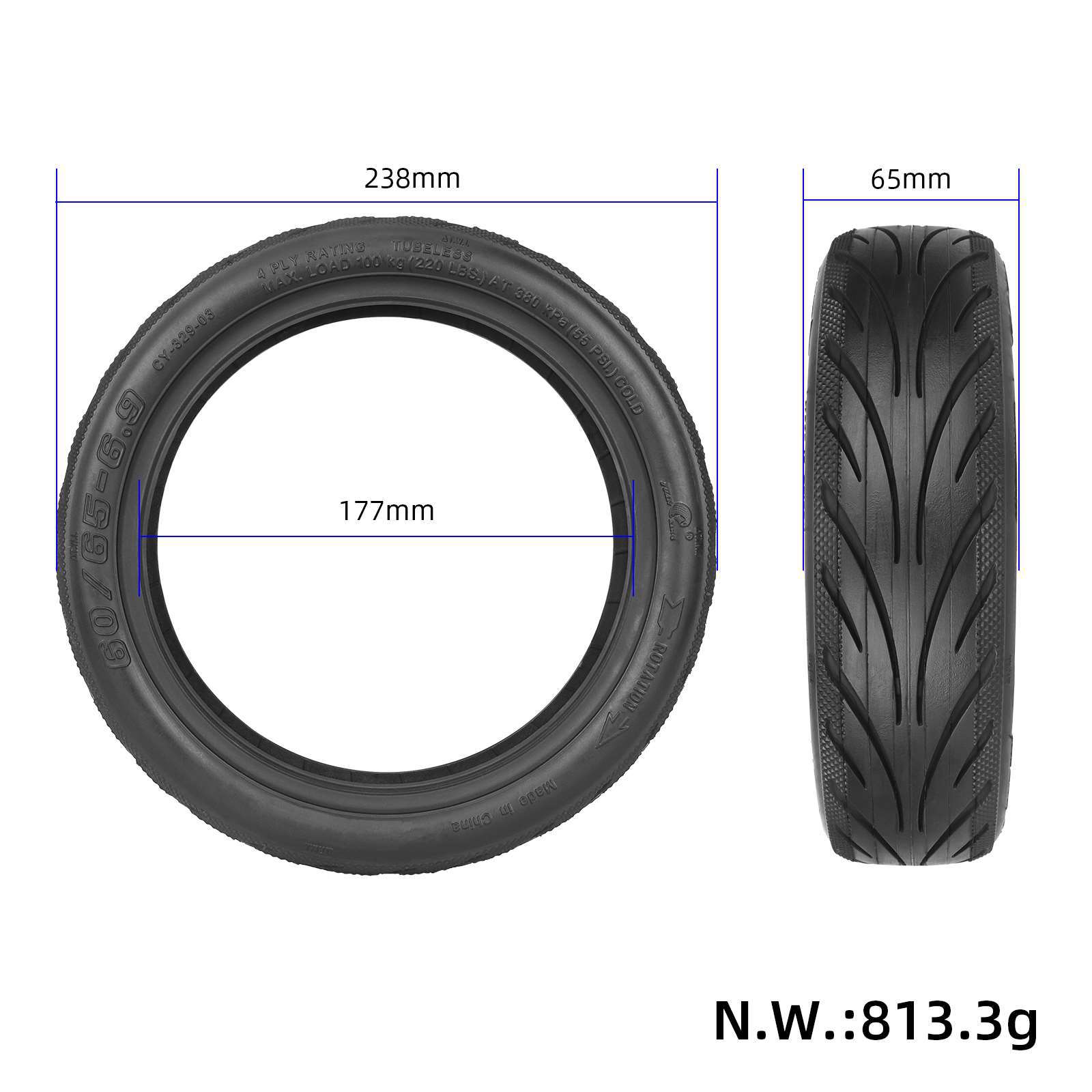 Scooter Front and Rear Tires 6 - Running Gear Accessories 评论和价格